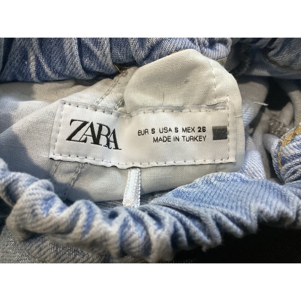 Zara wide leg jeans with drawstrings light wash size S - Picture 5 of 5